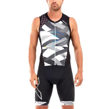 2XU Compression Ärmellos Trisuit Schwarz/Weiß Herren