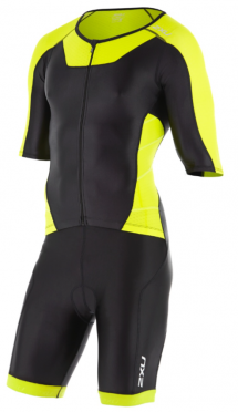 2XU X-vent Sleeved Full Front Zip Trisuit Schwarz/Gelb Herren