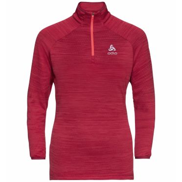 Odlo Run Easy Warm (Zip) Millennium Element Laufshirt Langarm Rot Damen 