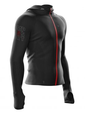 Compressport 3D Thermo Seamless woodpulp zip hoodie Schwarz