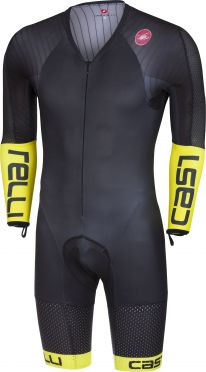 Castelli Body paint 3.3 speedsuit lange Ärmel Schwarz/Gelb Fluo Herren