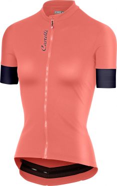 Castelli Anima 2 FZ Kurzarmtrikot Salmon/Blau Damen