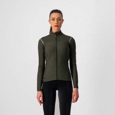 Castelli tutto nano RoS Radtrikot Lange Ärmel Grun Damen