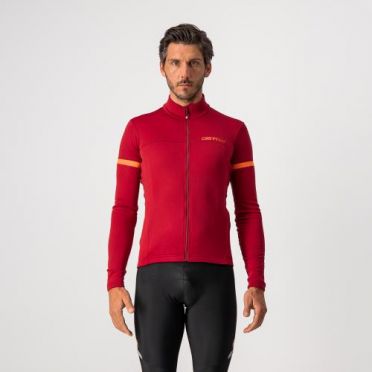 Castelli Fondo 2 Langarm Radtrikot Rot Herren