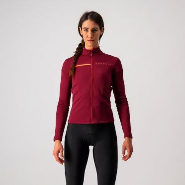 Castelli Sinergia 2 Radtrikot lange Ärmel bordeaux Rot Damen 