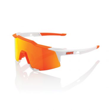 100% Speedcraft Sportbrillen Weiß mit hiper lens soft Orange
