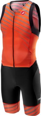 Castelli Free sanremo Trisuit Ärmellos Schwarz/Orange Herren