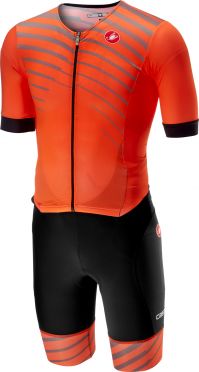 Castelli Free sanremo Trisuit Kurzen Ärmel Schwarz/Orange Herren