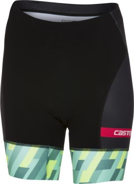 Castelli Free W tri short Schwarz/Mint/Gelb Damen