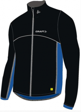 Craft Thermo Eislauf Jacke windstopper flatlock Schwarz/Blau Unisex 