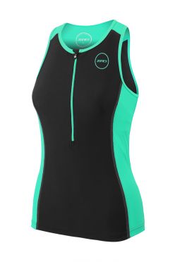 Zone3 Aquaflo plus Ärmellos Tri top Schwarz/Mint Damen 