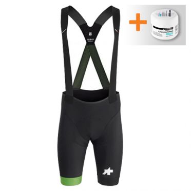 Assos S9 Equipe RS Trägerhose Schwarz/Grün Herren