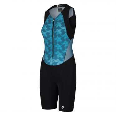 Assos Trisuit Triator NS speedsuit Armellos Blau Damen 