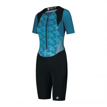 Assos Trisuit Triator SS speedsuit Kurzarm Blau Damen 