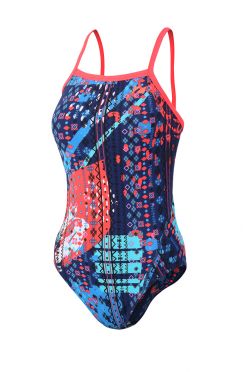 Zone3 Aztec 2.0 Strap back Badeanzug Blau/Rosa Damen