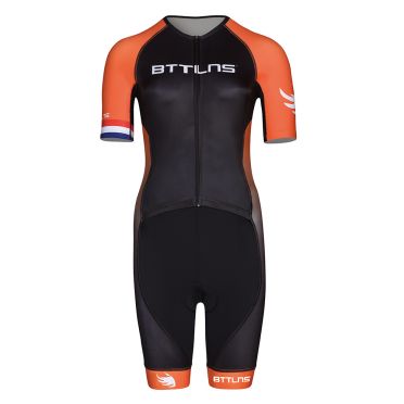 BTTLNS Typhon 2.0 Trisuit Kurzen Ärmel Schwarz/Orange Damen 