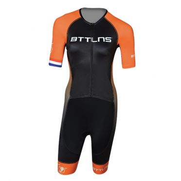 BTTLNS Typhon 2.0 Trisuit Kurzen Ärmel Schwarz/Orange Damen
