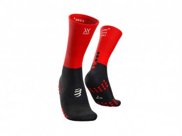 Compressport Mid Compression Laufsocken Schwarz/Rot 