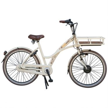 Dutchebike Elektro damenrad cargo beige