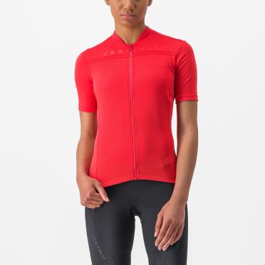 Castelli Anima 4 Radtrikot Kurzarm Rot Damen 