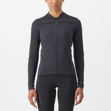 Castelli Anima 4 Radtrikot Langarm Schwarz Damen 