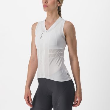 Castelli Anima 4 armelloses Radtrikot Weiss Damen 