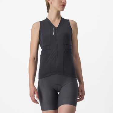 Castelli Anima 4 armelloses Radtrikot Schwarz Damen 