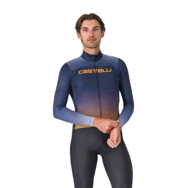 Castelli Apice Thermal Radtrikot Langarm belgian blue herren 
