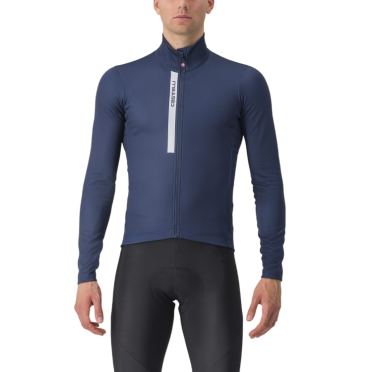 Castelli Entrata Thermal Radtrikot Lange Ärmel belgian blue/silver grey herren 