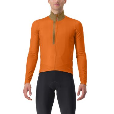 Castelli Entrata Thermal Radtrikot Lange Ärmel Orange Herren 