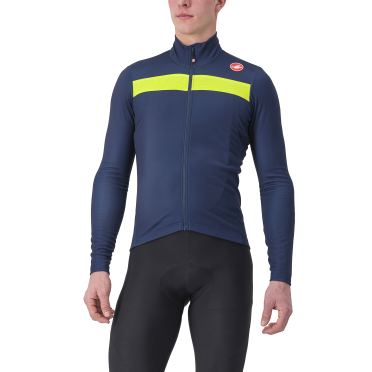 Castelli Puro 3 Radtrikot lange Ärmel Blau Herren 