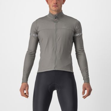 Castelli Fondo 2 Langarm Radtrikot Hellgrau Herren 