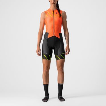 Castelli Free Sanremo 2 Trisuit ärmellos Orange damen