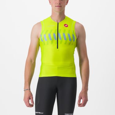 Castelli Free tri 2 ärmelloses Top Grun/Gelb Herren 