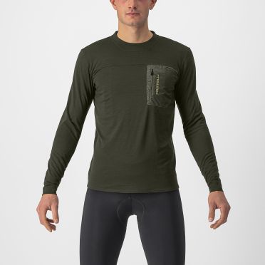 Castelli Unlimited Merino Radtrikot Langarm Grun Herren