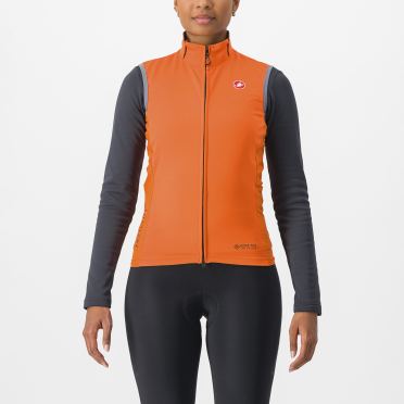 Castelli Perfetto RoS 2 Radweste Ärmellos Orange/Schwarz Damen 