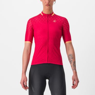 Castelli Pezzi Radtrikot Kurzarm Rot Damen 