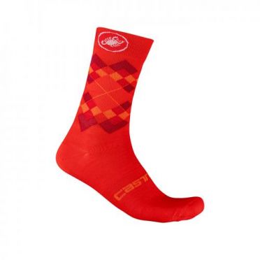 Castelli Rombo 18 Radsocken Rot Herren 