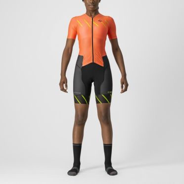 Castelli Free Sanremo 2 W Trisuit Kurzarm Orange Damen