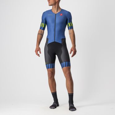 Castelli Free Sanremo 2 Trisuit Kurzarm Blau Herren 