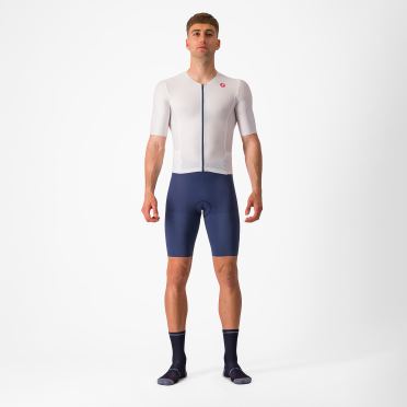Castelli Sanremo Ultra speed suit Trisuit Kurzarm Weiss/Blau Herren 