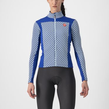 Castelli Sfida 2 Radtrikot langarm Blau/weiß Damen