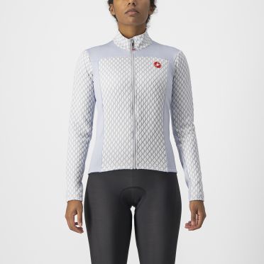 Castelli Sfida 2 Radtrikot langarm Silbergrau Damen