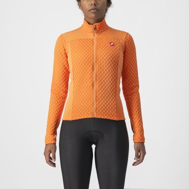 Castelli Sfida 2 Radtrikot langarm Orange Damen 