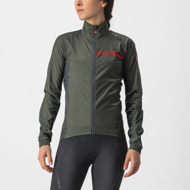 Castelli Squadra Stretch Radjacke Langarm Grun Damen