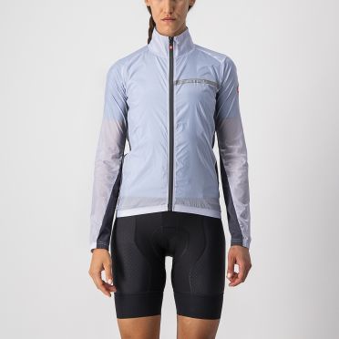 Castelli Squadra Stretch Radjacke Langarm Silbergrau Damen 