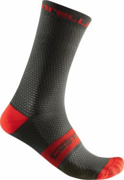 Castelli Superleggera T 18 Radsocken Rot/Schwarz Herren