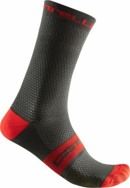 Castelli Superleggera T 18 Radsocken Rot/Schwarz Herren 