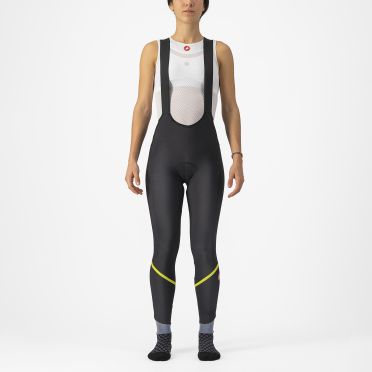 Castelli Velocissima DT Radhose Lang Schwarz/Gelb Damen