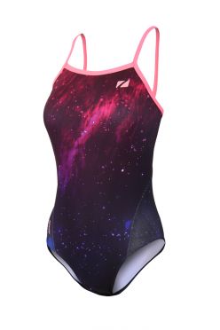 Zone3 Cosmic 2.0 Strap back Badeanzug Schwarz/Lila Damen